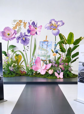 仿真绿植高端轻奢夏日派对布置