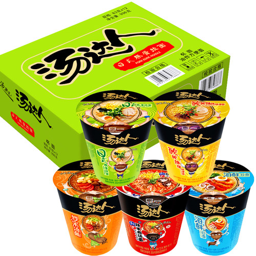 统一汤达人方便面整箱12杯装泡面日式豚骨拉面酸辣豚骨面海鲜拉面 - 图3