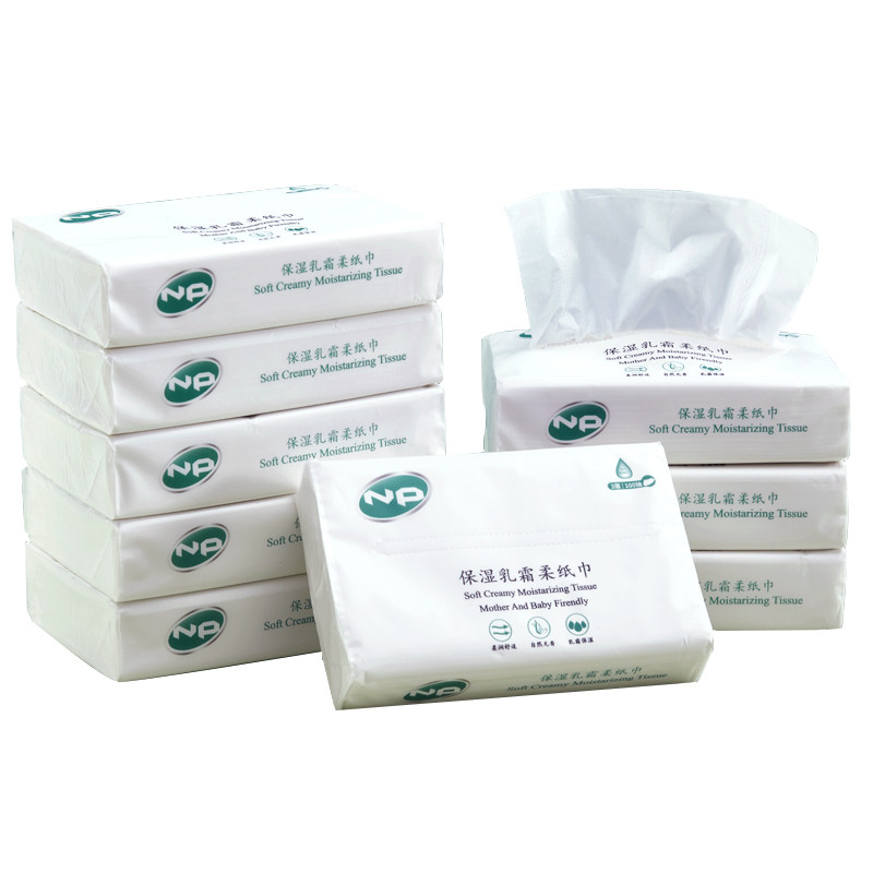 np母婴乳霜保湿因子柔宝宝面巾纸 np洗护抽纸