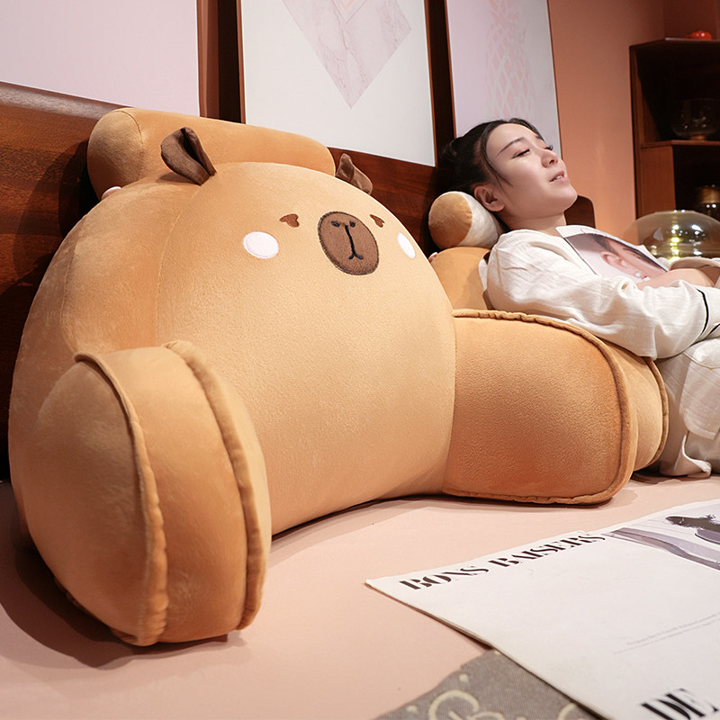 卡皮巴拉靠枕床头靠垫软包靠背垫床上玩手机护腰枕学生宿舍腰垫夏,淘宝优惠券,粉丝福利购,淘宝优惠卷