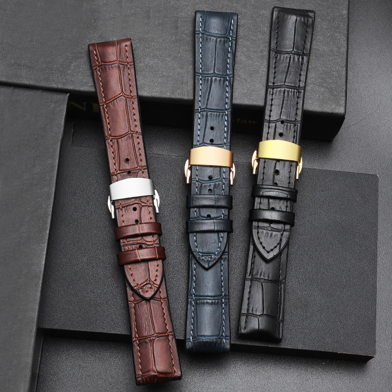 真皮橡胶表带男士手表链舒服可水洗代用天梭浪琴美度天王华为GT2