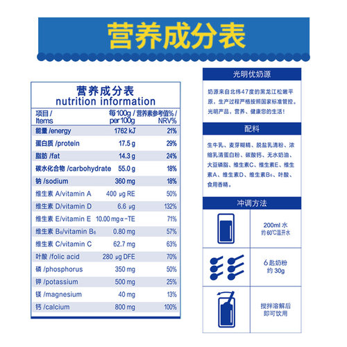 光明中老年多维高钙奶粉正品官方旗舰店老人老年人牛奶粉营养品 - 图1