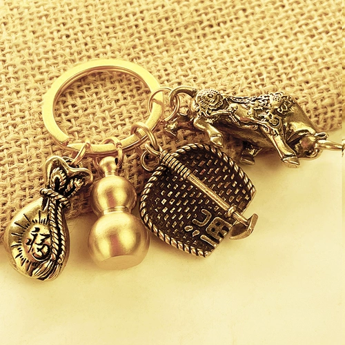 Латунный брелок, изысканный браслет с одной бусиной, аксессуар с аксессуарами, китайский гороскоп, на удачу