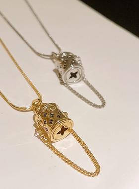 立体水桶包包蛇骨项链锁骨链短款轻奢高级ins气质百搭时尚小众女