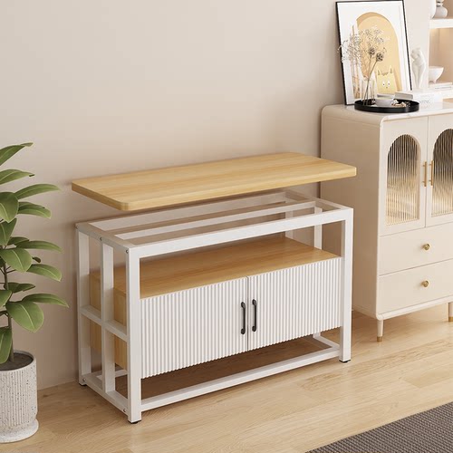 厨房置物架切菜台落地多层储物柜微波炉烤箱收纳柜家用厨房切菜桌 - 图0