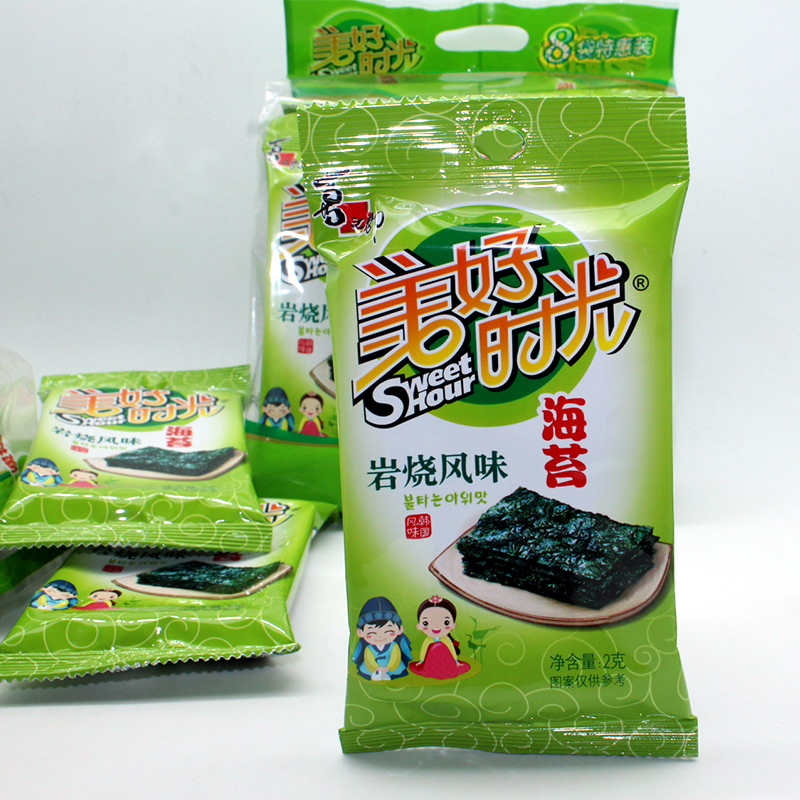 喜之郎美好时光岩烧风味海苔2g小袋简单营养健康零食小吃包邮
