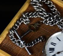 Dong Pure Silver Key Waimeter Chain Mechanical Table Huaihe Table British ancient pure silver Old with pure silver