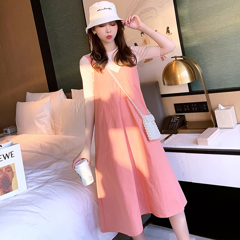 孕妇夏装气质休闲两件套潮妈连衣裙 纤妃诗连衣裙