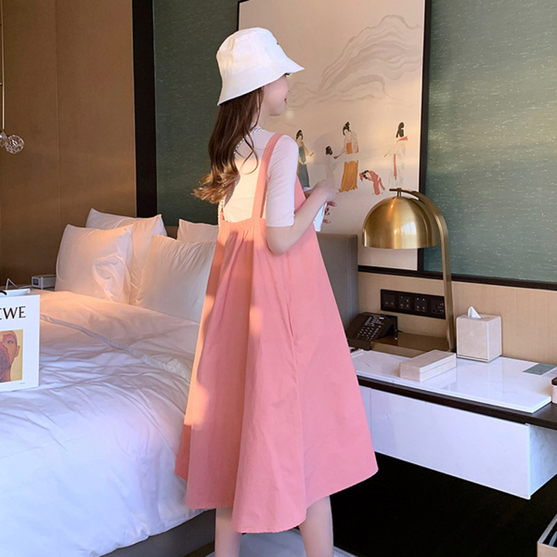 孕妇夏装气质休闲两件套潮妈连衣裙 纤妃诗连衣裙