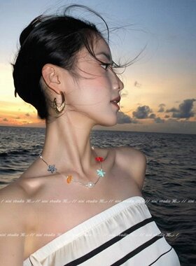 清新百搭多巴胺海星贝壳项链颈饰