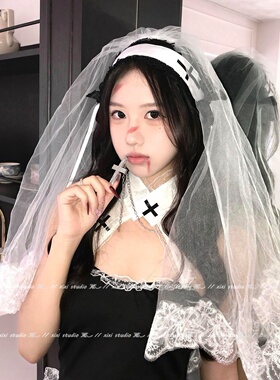 洛丽塔修女发箍发带头纱穿搭