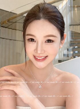 贵气感碎冰冰平安锁项链锁骨链