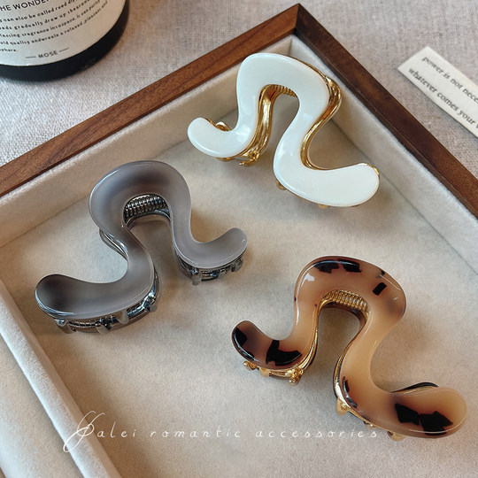 高马尾抓夹女2024新款高级感后脑勺半扎发发夹发量少鲨鱼夹子发饰