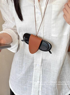 长款挂脖项链磁吸皮革墨镜挂绳