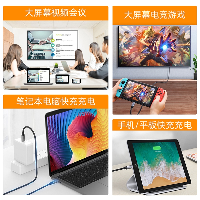 type-c3.1Gen2数据线pd100w快充4KHD高清线USB3.1适用于苹果华为三星ipadpro2021mini闪充6macbook电脑switch-图3