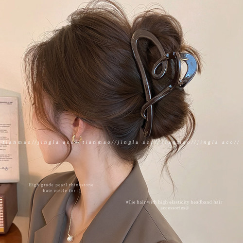 气质发夹女后脑勺大号发量大头发抓夹高级感2026新款鲨鱼夹子头饰 - 图3