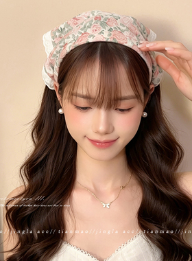 春夏该有的温柔~碎花方巾发箍