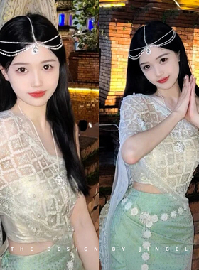 森系仙美金属链水钻额链