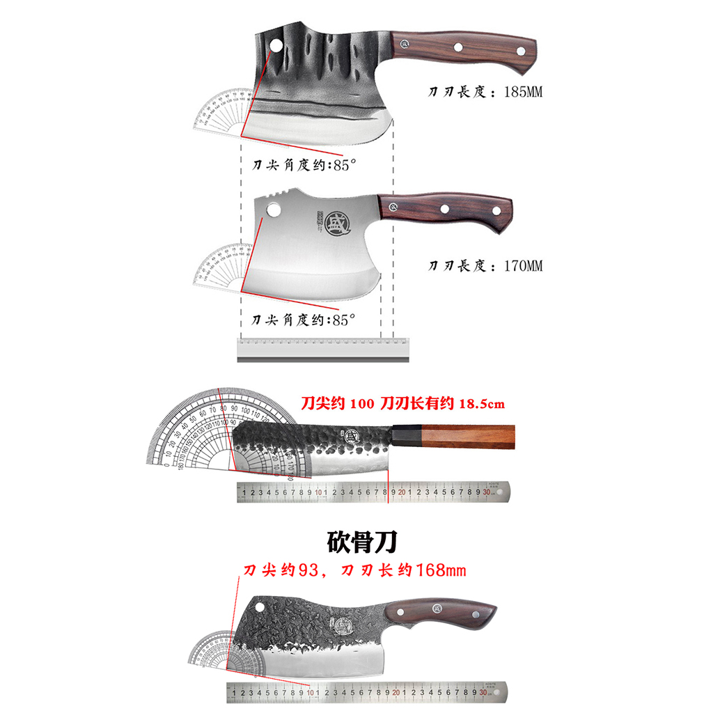 日本三本盛加厚剁骨刀锻打斩骨刀家用菜刀砍骨头专用刀柴刀砍骨刀