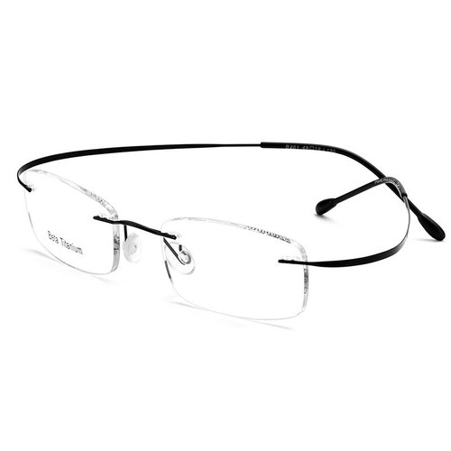 纯钛无框眼镜近视眼镜男超轻网上可配高度数变色黑色无边框眼镜女 - 图3