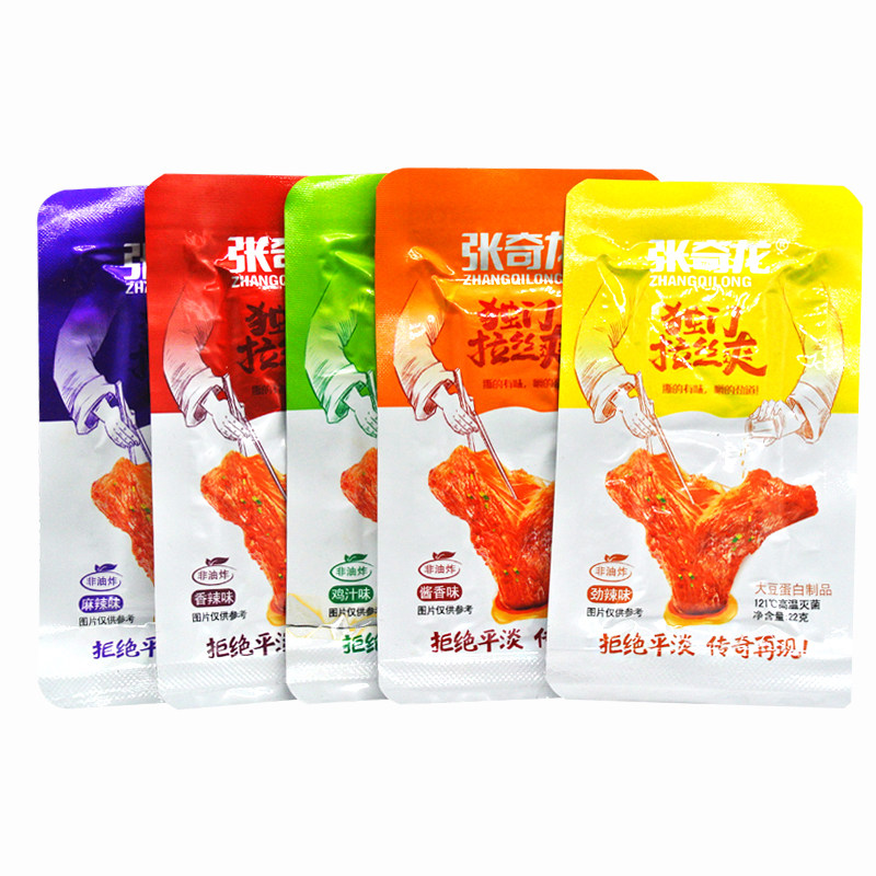 张奇龙独门拉丝爽黑鸭味手撕品辣条 张奇龙素肉