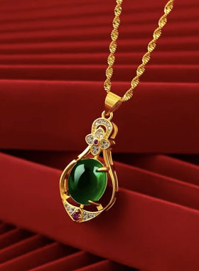 婉妮商贸心有灵犀吊坠春夏新款金色项链ins轻奢小众设计感高品a6