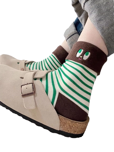 Дизайн милый края полосатой полосатые девушки смешной креатив в творческой хлопковой куче нише