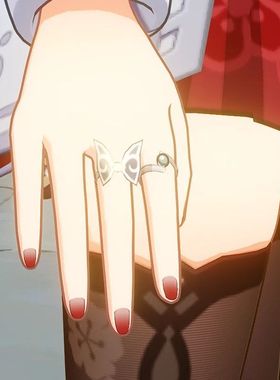 胡桃蝴蝶对戒戒指周边饰品二次元cos同人指环百搭可爱礼物女调节