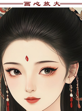 高清九尾狐娘娘挂画招财红狐狸家用装饰画出马客厅堂口女狐卷轴画