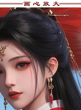 高清女狐娘娘挂画招财九尾狐胡九霄画像装饰画红衣男狐真身卷轴画