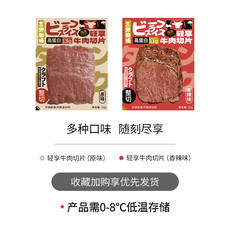 吉野物语牛肉健身代餐开袋即食后腿肉卷熟食休闲轻食高蛋白牛肉片 - 图3