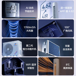格力空调立式3匹柜机2匹新一级能效变频冷暖家用双排铜管云佳Pro
