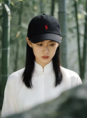 可扫码RL拉夫帽子女士鸭舌帽小马标刺绣灰色软顶男polo保罗棒球帽
