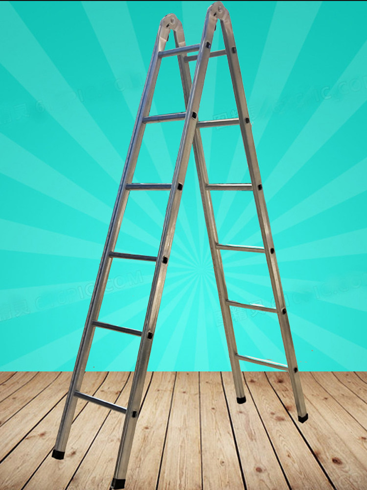 加厚钢管人字梯工程梯多功能两用梯子家用折叠铁管梯移动楼梯架梯