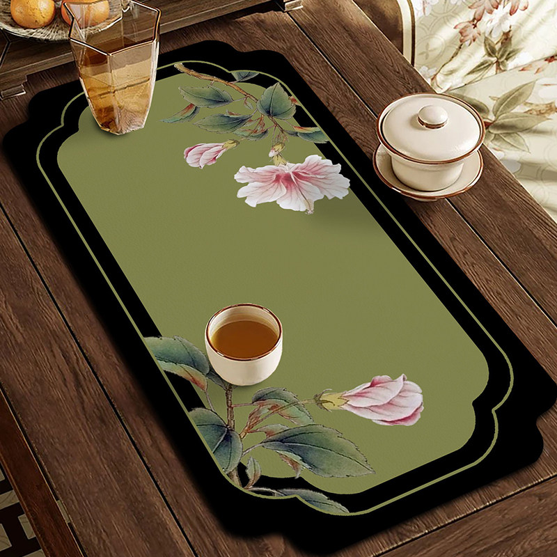 复古绿茶桌吸水垫新中式硅藻泥软沥水垫桌面防烫隔热餐桌垫茶席垫,淘宝优惠券,粉丝福利购,淘宝优惠卷