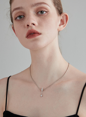 黑刺猬原创设计项链镀钯金