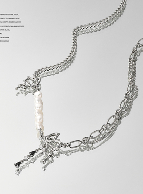 黑刺猬 原创设计液态玉兰花流苏项链轻奢小众颈链天然珍珠锁骨链