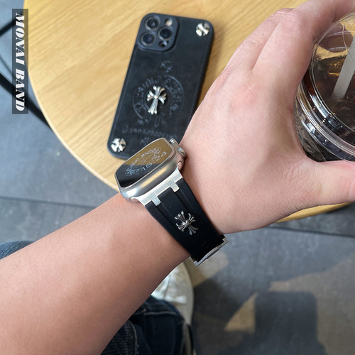适用苹果手表S9ultra液态硅胶运动表带iwatch10applewatch11男49 - 图1