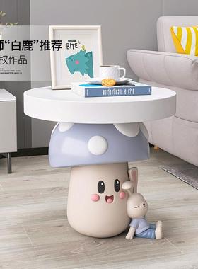 奶油风蘑菇茶几床头柜乔迁礼物落地摆件家居饰品客厅沙发边几卧室