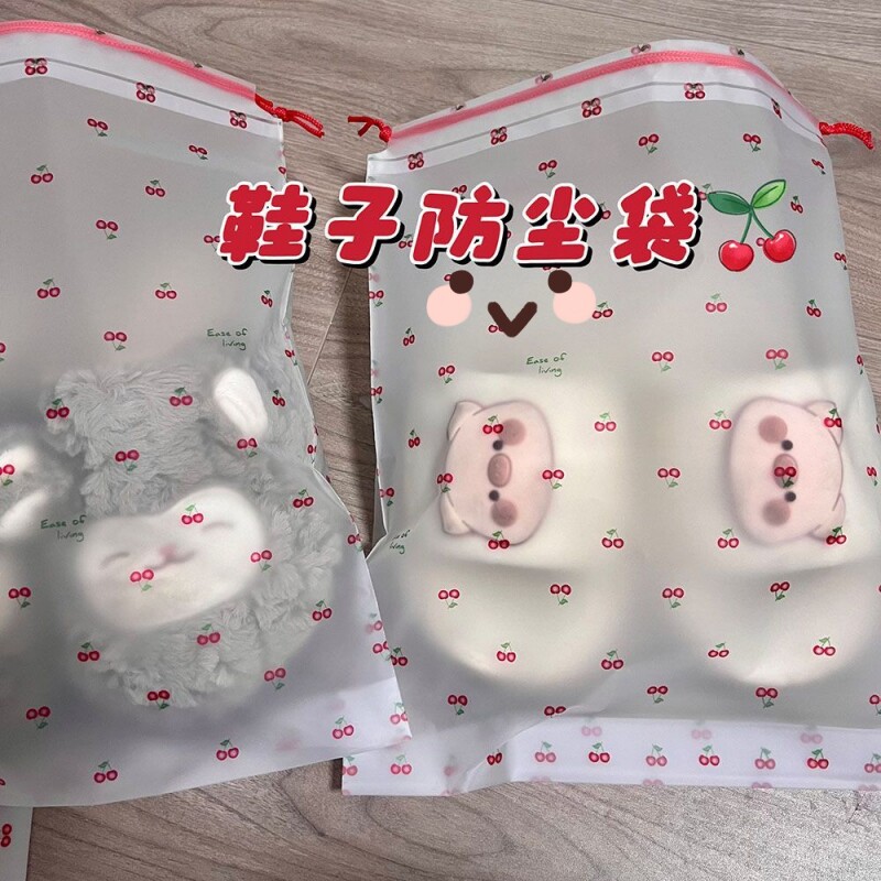 樱桃鞋子收纳袋防尘防潮抽绳束口袋宿舍整理鞋袋出门旅行防尘袋子 - 图2