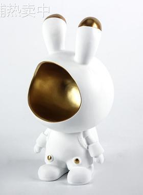 创意卡通兔子入户玄关钥匙收纳摆件样板房置物架鞋柜客厅软装饰品