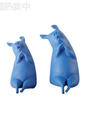 现代北欧创意可爱动物摆件树脂软质饰品办公室酒柜儿童房工艺品