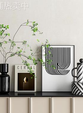 高级感玄关桌装饰品设计师搭配套餐黑白简约艺术感小众家居摆件