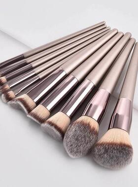 Hot Champagne Makeup Brush Set for Women Cosmetic Foundation