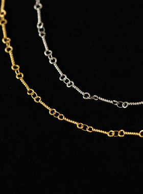 潮流百搭扭棍钛钢项链不掉色嘻哈个性男女同款项链时尚潮流朋克风