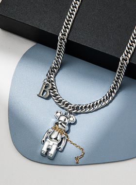 欧美嘻哈小众男潮酷冷淡风项链 ins个性时尚设计感毛衣链女配饰