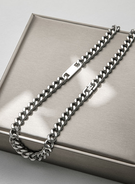 欧美冷淡风粗链嘻哈街头重工潮流项链 个性百搭时尚ins锁骨链饰品