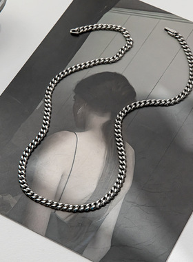 欧美金属简约嘻哈几何型古巴项链 ins朋克男女不掉色钛钢项链