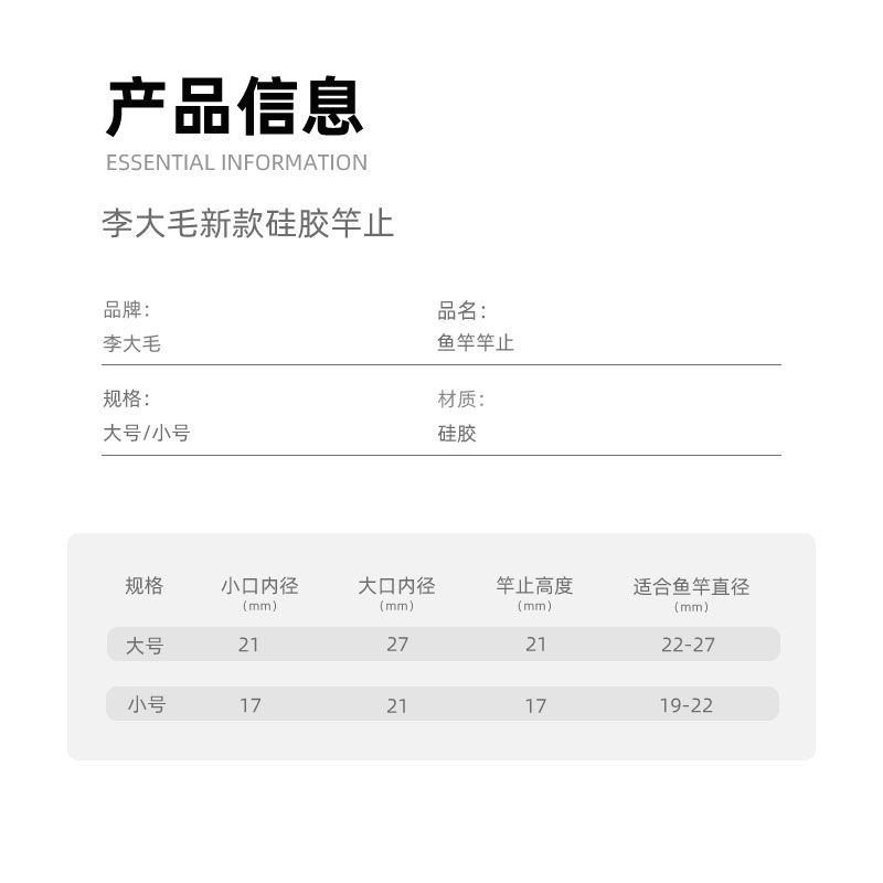 李大毛旗舰店硅胶竿止鱼竿防滑圈挡圈固定圈防脱环通用杆止竿止-图3