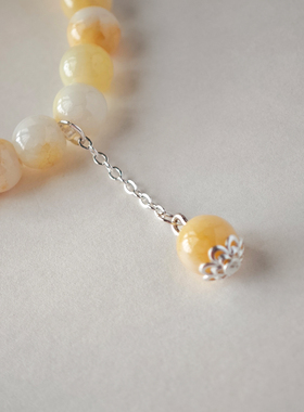 柠檬黄陶瓷琉璃串珠手链